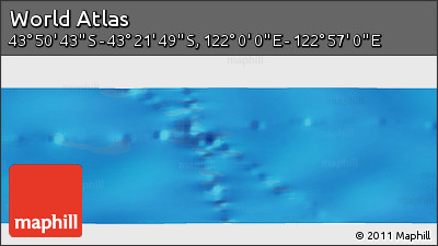 Physical Panoramic Map of the Area around 43° 36' 16" S, 122° 28' 29" E