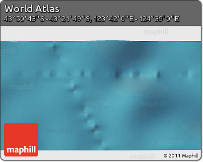Satellite 3D Map of the Area around 43° 36' 16" S, 124° 10' 30" E