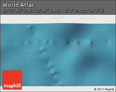 Satellite 3D Map of the Area around 43° 36' 16" S, 124° 10' 30" E