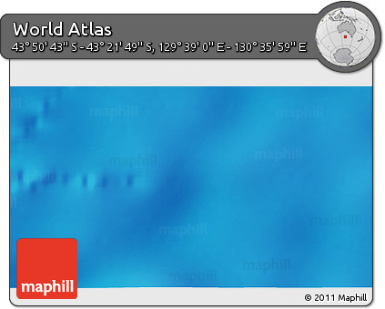 Physical 3D Map of the Area around 43° 36' 16" S, 130° 7' 30" E
