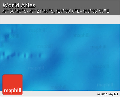 Physical 3D Map of the Area around 43° 36' 16" S, 130° 7' 30" E