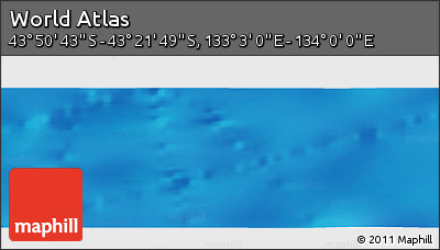 Physical Panoramic Map of the Area around 43° 36' 16" S, 133° 31' 30" E