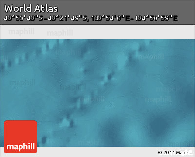 Satellite 3D Map of the Area around 43° 36' 16" S, 134° 22' 30" E
