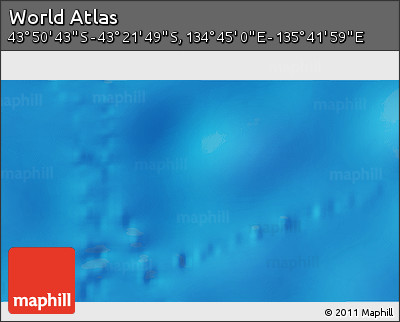 Physical 3D Map of the Area around 43° 36' 16" S, 135° 13' 29" E