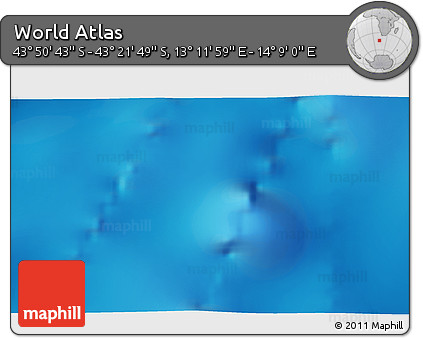 Physical 3D Map of the Area around 43° 36' 16" S, 13° 40' 30" E