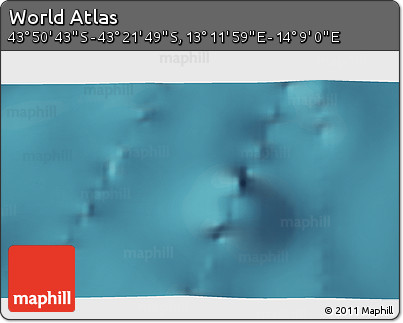 Satellite 3D Map of the Area around 43° 36' 16" S, 13° 40' 30" E