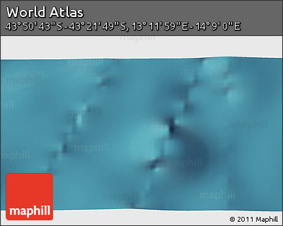 Satellite 3D Map of the Area around 43° 36' 16" S, 13° 40' 30" E