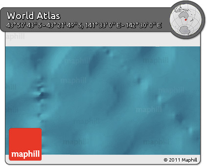 Satellite 3D Map of the Area around 43° 36' 16" S, 142° 1' 30" E