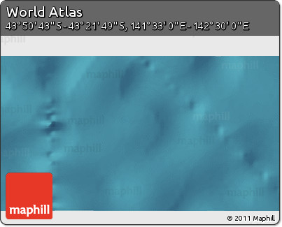 Satellite 3D Map of the Area around 43° 36' 16" S, 142° 1' 30" E
