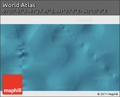 Satellite 3D Map of the Area around 43° 36' 16" S, 142° 1' 30" E