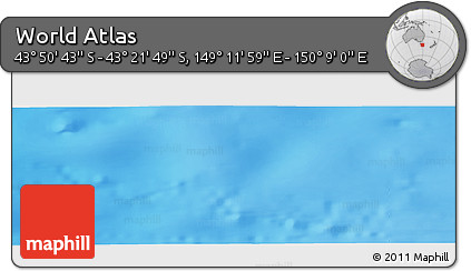 Physical Panoramic Map of the Area around 43° 36' 16" S, 149° 40' 30" E