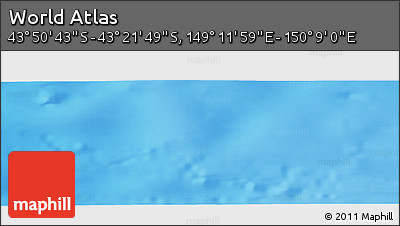Physical Panoramic Map of the Area around 43° 36' 16" S, 149° 40' 30" E