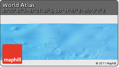 Physical Panoramic Map of the Area around 43° 36' 16" S, 149° 40' 30" E
