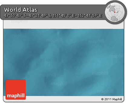 Satellite 3D Map of the Area around 43° 36' 16" S, 152° 13' 29" E