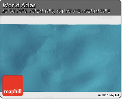 Satellite 3D Map of the Area around 43° 36' 16" S, 152° 13' 29" E