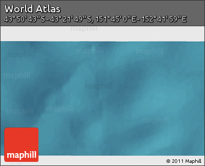 Satellite 3D Map of the Area around 43° 36' 16" S, 152° 13' 29" E