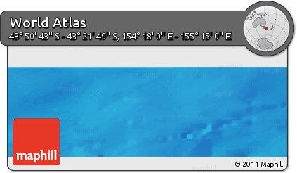 Physical Panoramic Map of the Area around 43° 36' 16" S, 154° 46' 30" E