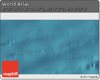 Satellite 3D Map of the Area around 43° 36' 16" S, 155° 37' 30" E