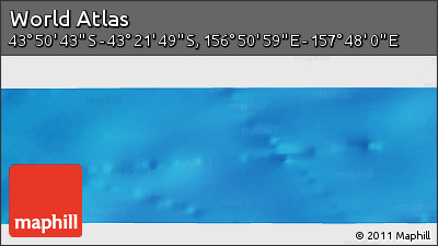 Physical Panoramic Map of the Area around 43° 36' 16" S, 157° 19' 29" E