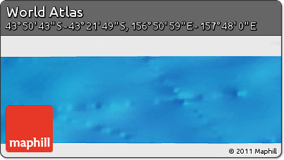 Physical Panoramic Map of the Area around 43° 36' 16" S, 157° 19' 29" E
