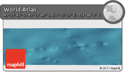 Satellite Panoramic Map of the Area around 43° 36' 16" S, 157° 19' 29" E