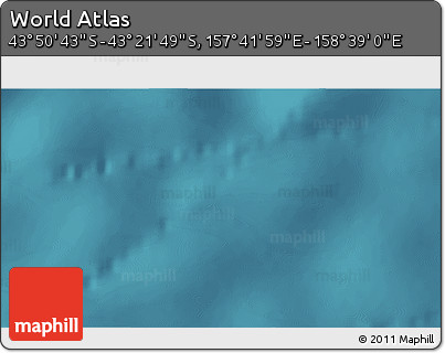 Satellite 3D Map of the Area around 43° 36' 16" S, 158° 10' 30" E