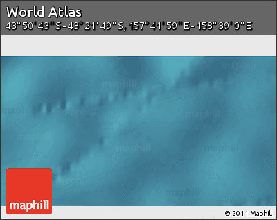 Satellite 3D Map of the Area around 43° 36' 16" S, 158° 10' 30" E