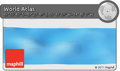 Physical Panoramic Map of the Area around 43° 36' 16" S, 15° 13' 29" W