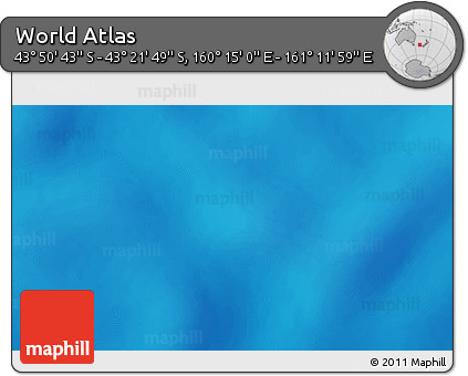 Physical 3D Map of the Area around 43° 36' 16" S, 160° 43' 29" E