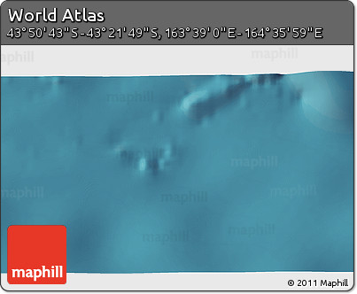Satellite 3D Map of the Area around 43° 36' 16" S, 164° 7' 30" E