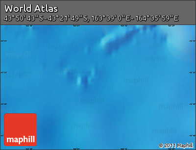 Physical Map of the Area around 43° 36' 16" S, 164° 7' 30" E