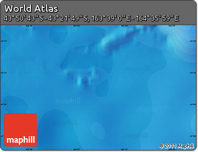 Political Map of the Area around 43° 36' 16" S, 164° 7' 30" E
