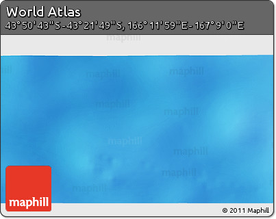 Physical 3D Map of the Area around 43° 36' 16" S, 166° 40' 30" E