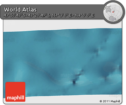 Satellite 3D Map of the Area around 43° 36' 16" S, 167° 31' 30" E