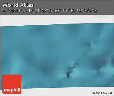 Satellite 3D Map of the Area around 43° 36' 16" S, 167° 31' 30" E