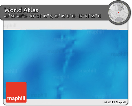 Physical 3D Map of the Area around 43° 36' 16" S, 16° 13' 30" E