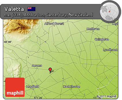 Physical Map of Valetta