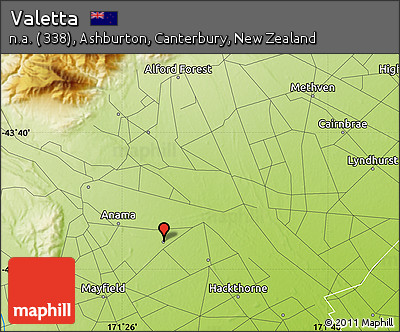 Physical Map of Valetta