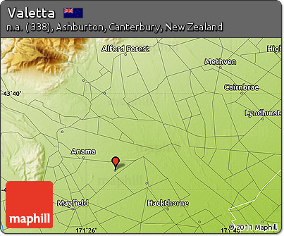 Physical Map of Valetta