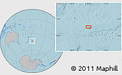 Gray Location Map of the area around 43° 36' 16" S, 176° 43' 29" W, hill shading