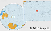 Political Location Map of the area around 43° 36' 16" S, 176° 43' 29" W