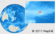 Shaded Relief Location Map of the area around 43° 36' 16" S, 176° 43' 29" W