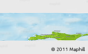 Physical Panoramic Map of the area around 43° 36' 16" S, 176° 43' 29" W