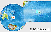 Physical Location Map of the area around 43° 36' 16" S, 177° 34' 29" W