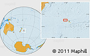 Political Location Map of the area around 43° 36' 16" S, 177° 34' 29" W