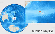Shaded Relief Location Map of the area around 43° 36' 16" S, 177° 34' 29" W