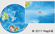 Physical Location Map of the area around 43° 36' 16" S, 178° 25' 30" W