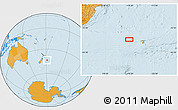 Political Location Map of the area around 43° 36' 16" S, 178° 25' 30" W