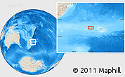 Shaded Relief Location Map of the area around 43° 36' 16" S, 178° 25' 30" W