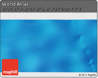 Physical 3D Map of the Area around 43° 36' 16" S, 19° 37' 30" E